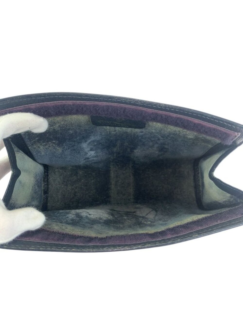 Gucci Vintage Sherry Line Navy Red 67 014 Clutch - Picture 8 of 9